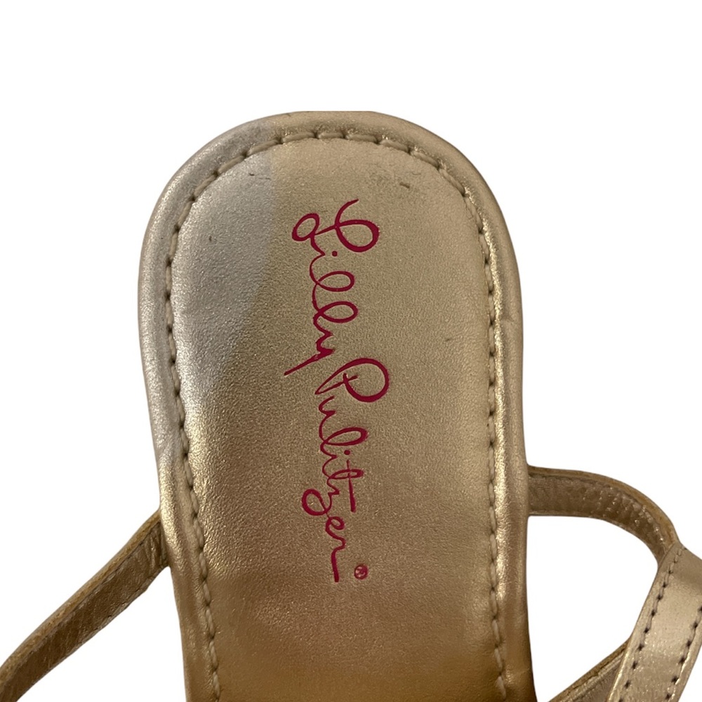 Lilly Pulitzer Gold and Silver Ruffle Thong Sandals - Picture 5 of 9